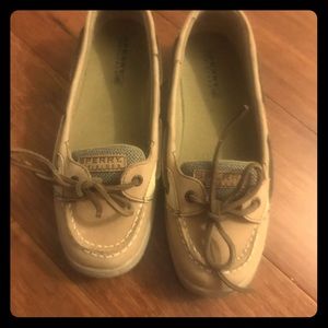 Angelfish linen sperry flats